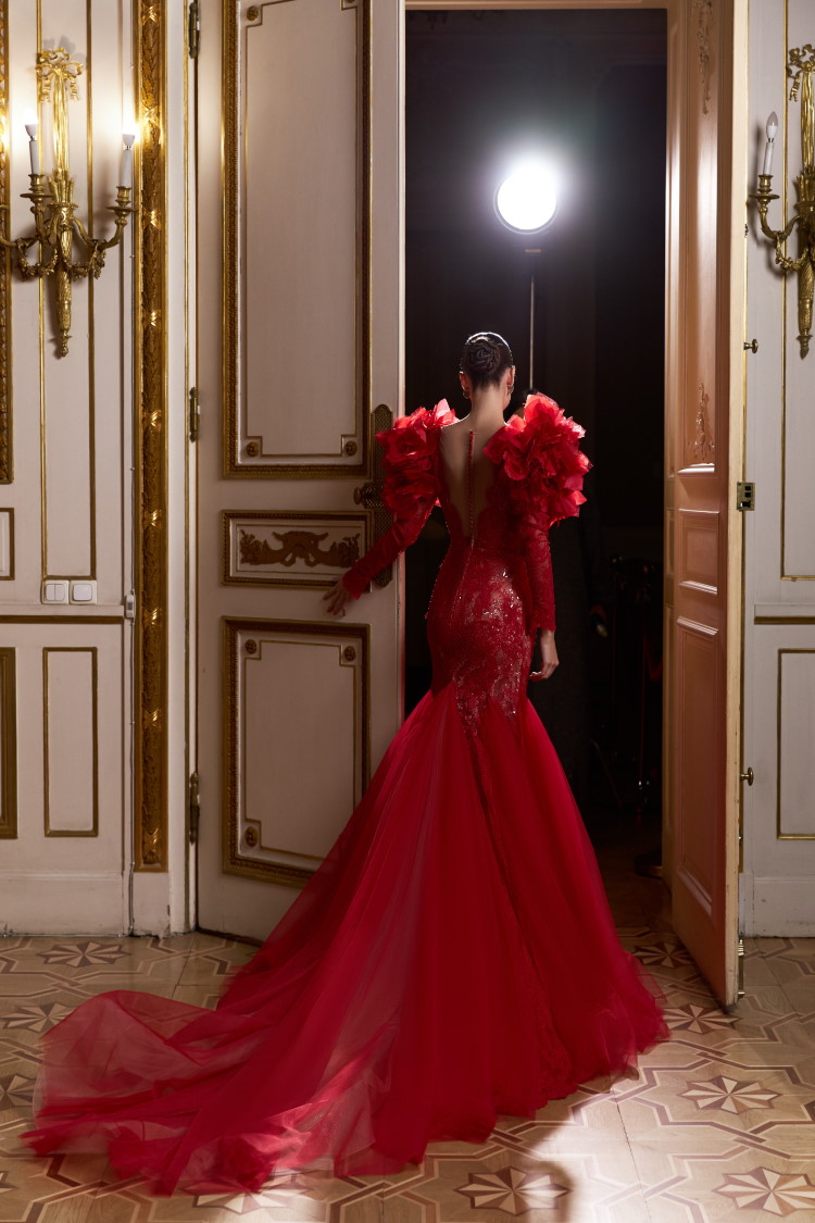 robe de soiree sur mesure rouge