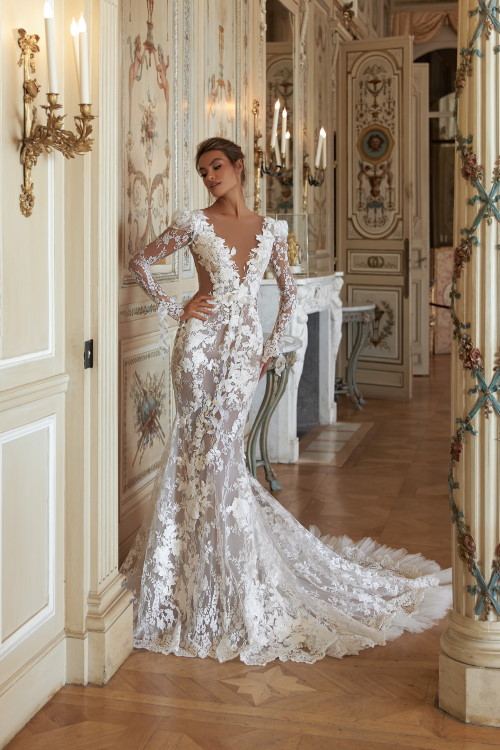 Robe de mariée avec fronces