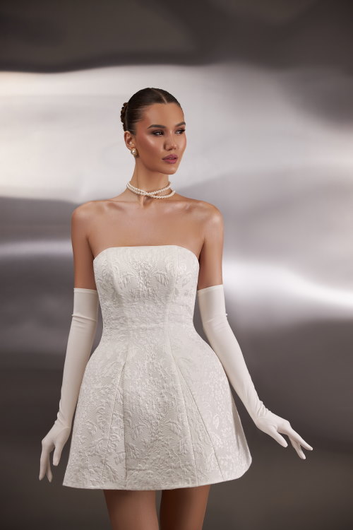 Robe de mariée en jacquard français